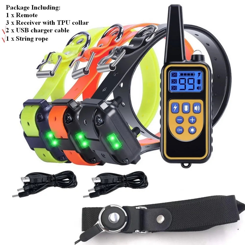 Rechargeable Remote Dog Training Collar for Up to 3 Dogs