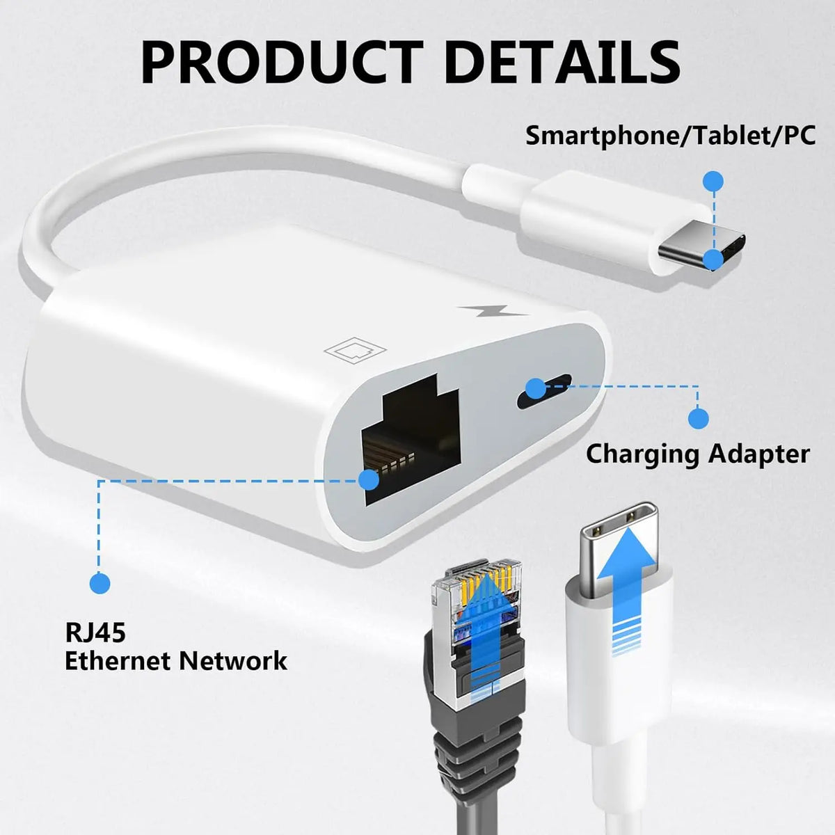 Ethernetni adapter USB-C z vhodom PD 60 W