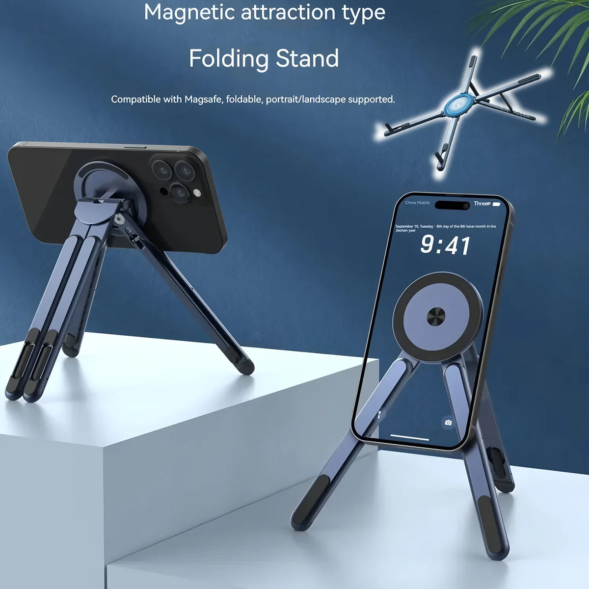 Foldable Magnetic Phone Holder and Tripod