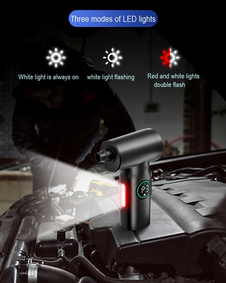 7500mAh Portable Compressed Air Duster Multi Air Blower & Vacuum Cleaner Cordless Duster Blower for Keyboard Computer Cleaning 