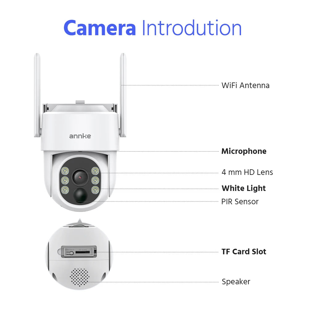 4MP Wireless PT Solar Security Camera System with NVR