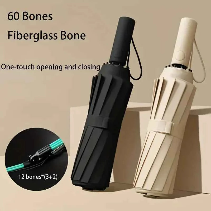 Automatic Opening And Closing FoldingUmbrella - Compact Design - Ergonomic Handle8 Steel Ribs - Outdoor Portable Durable Folding