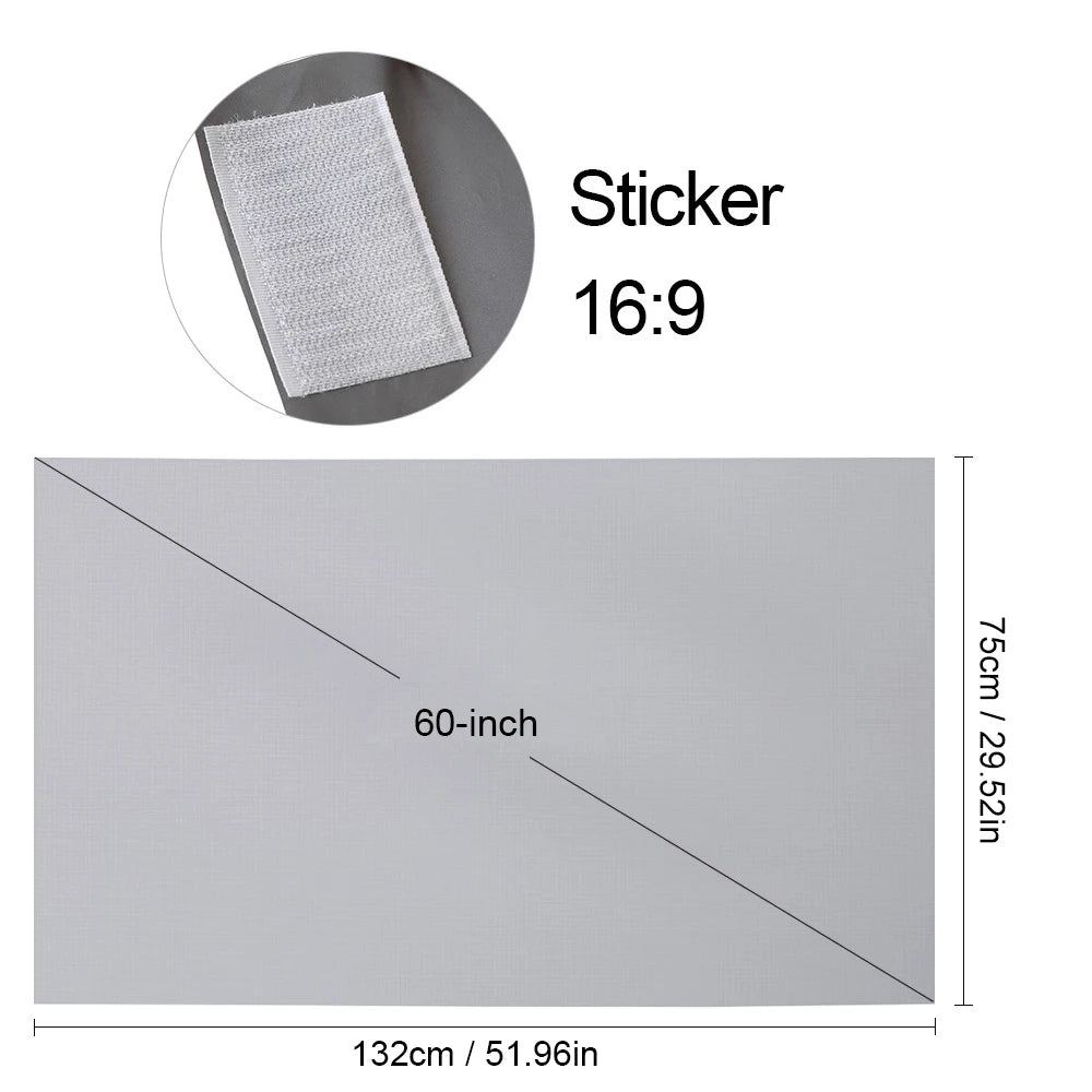Portable Projector Screen Simple Curtain Anti-Light 60/70/80/100/120 Inches Projection Screens for Home Outdoor Office Projector