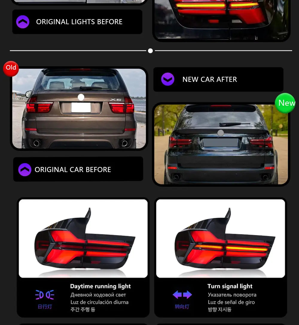 LED Tail Light Upgrade for BMW X5 E70 2007–2013 Dynamic Signal