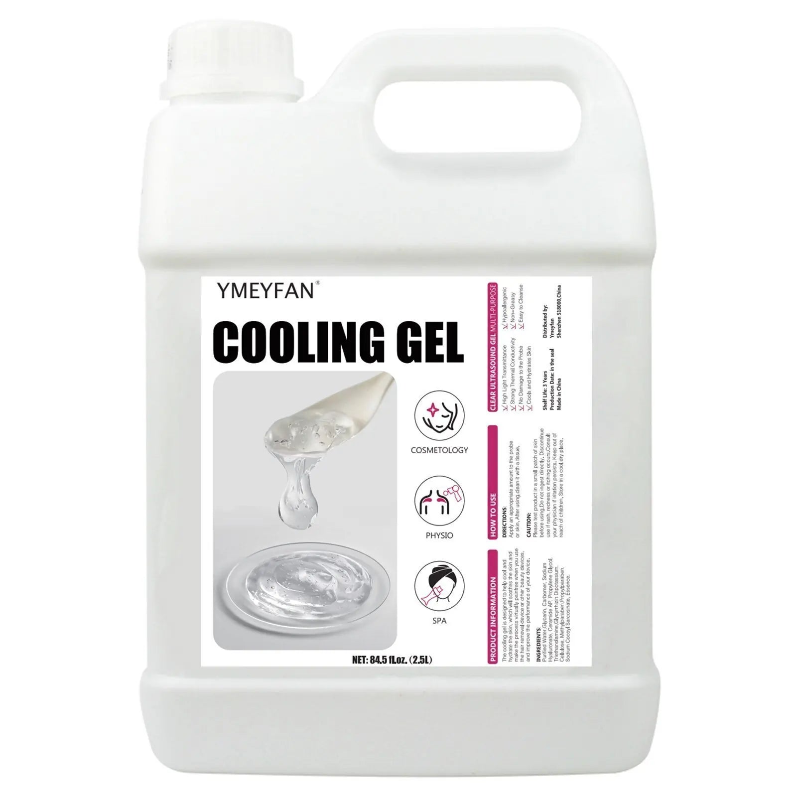 2.5L Clear Conductive Gel for Ultrasound and Beauty Devices