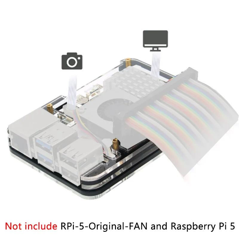 Custodia in acrilico per Raspberry Pi 5, dissipatore opzionale