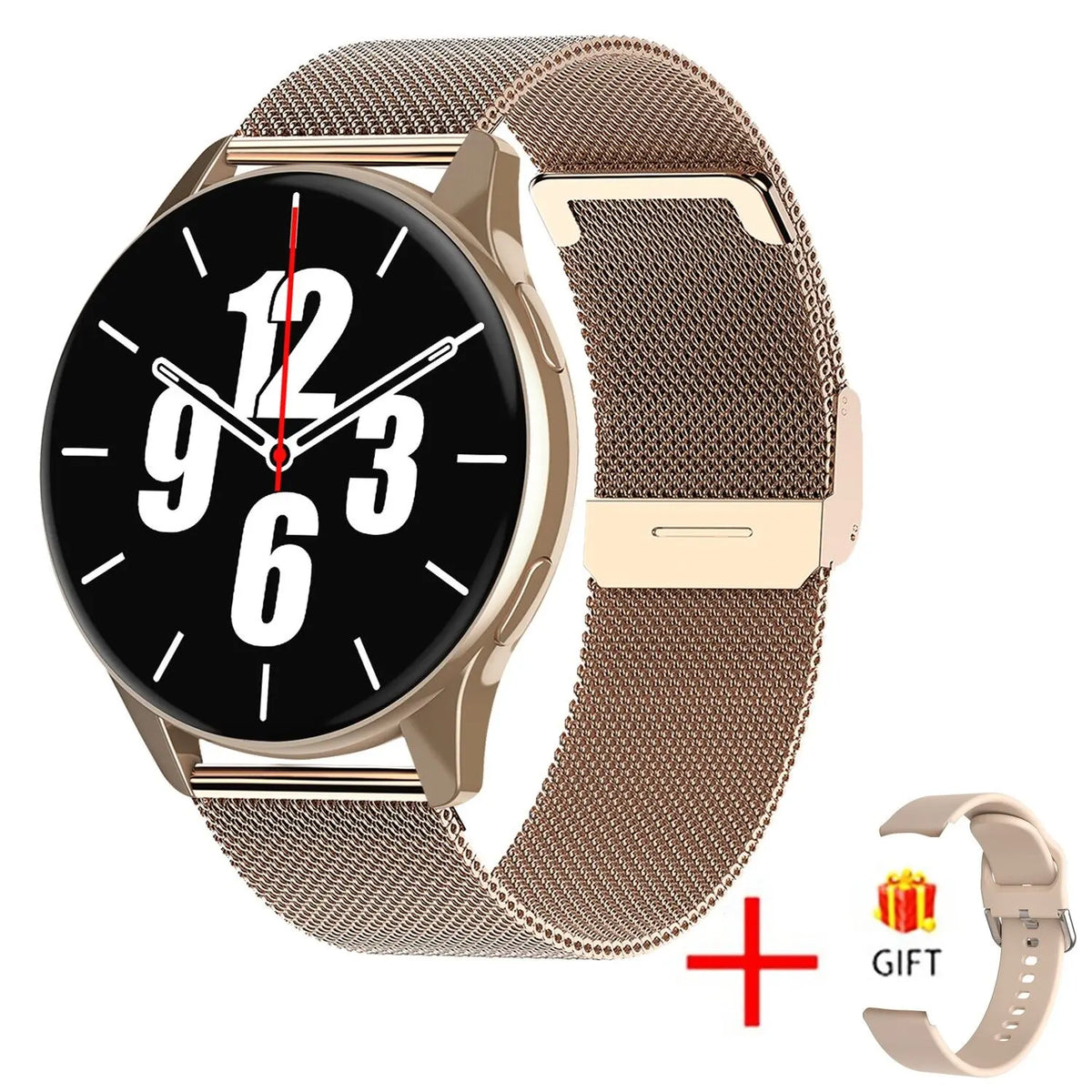 1.28in Round Smartwatch with Bluetooth Calls and Metal Band