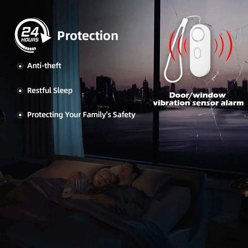 110dB Loud Vibration Detector Alarm for Door and Window