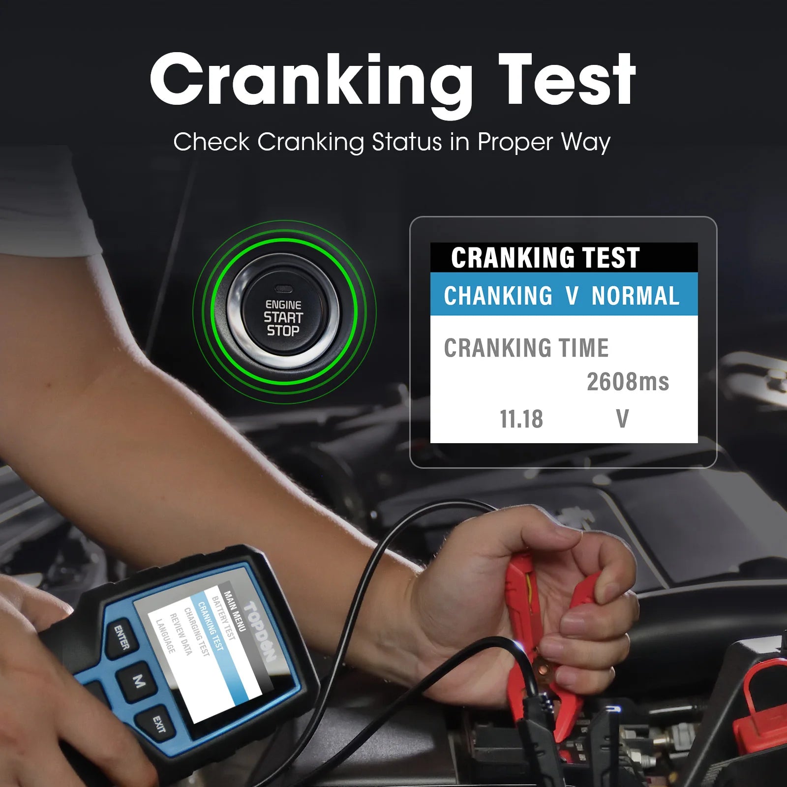 TOPDON BT200 Tester Portatile per Batterie per Sistemi Automotive 12V