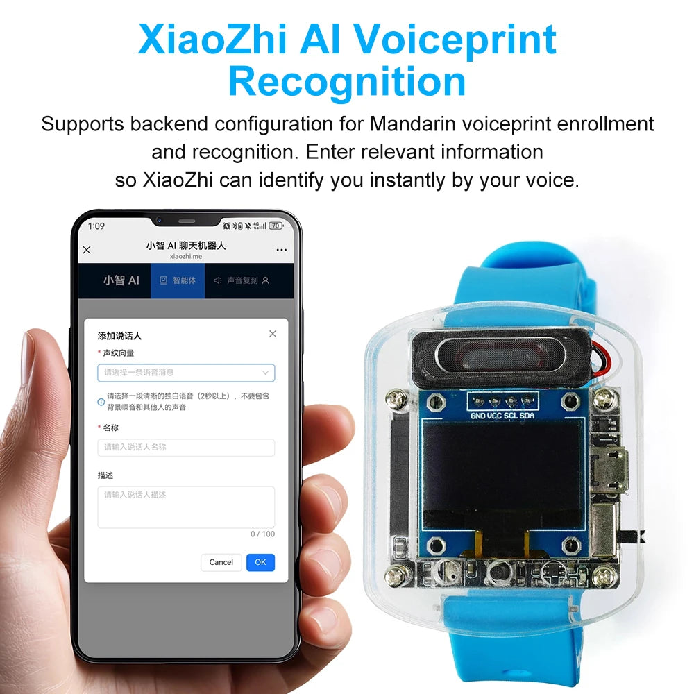ESP32-S3 Voice Watch DIY Kit - OLED Display