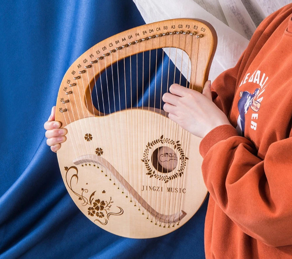Mahogany Lyre Harp - String and Tuning Options