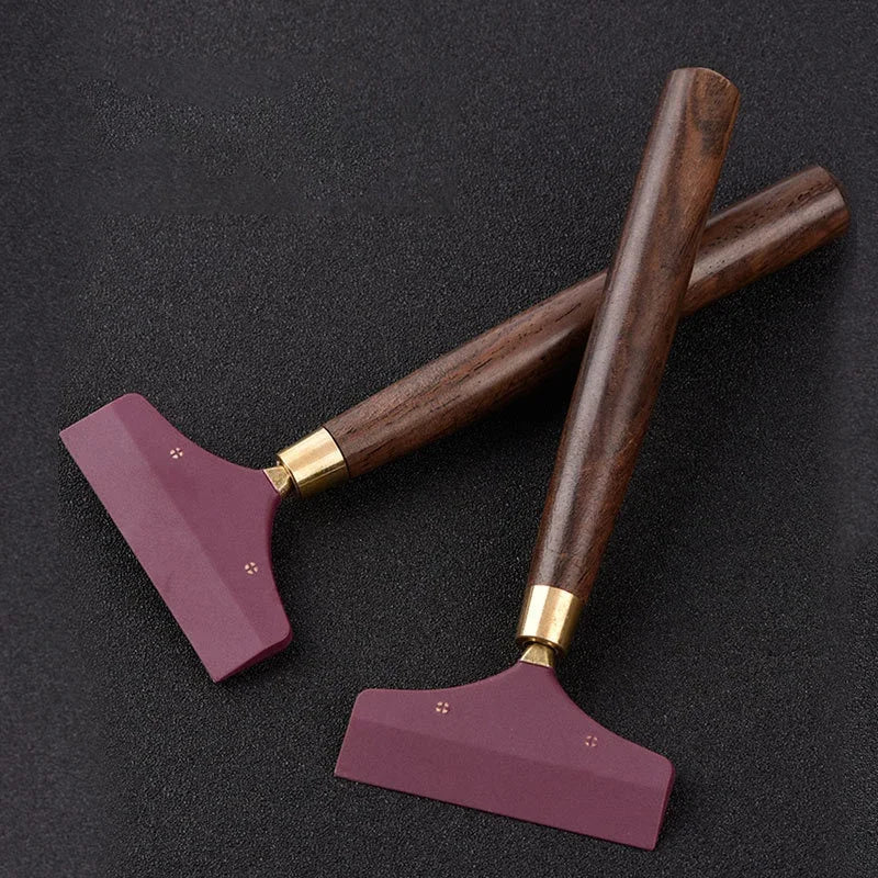 Rasqueador de Couro Espátula de Cola Cabo de Sandalwood Ferramenta de Artesanato em Couro para Colagem Adesivo de Couro Costura Suprimentos de Marroquinaria