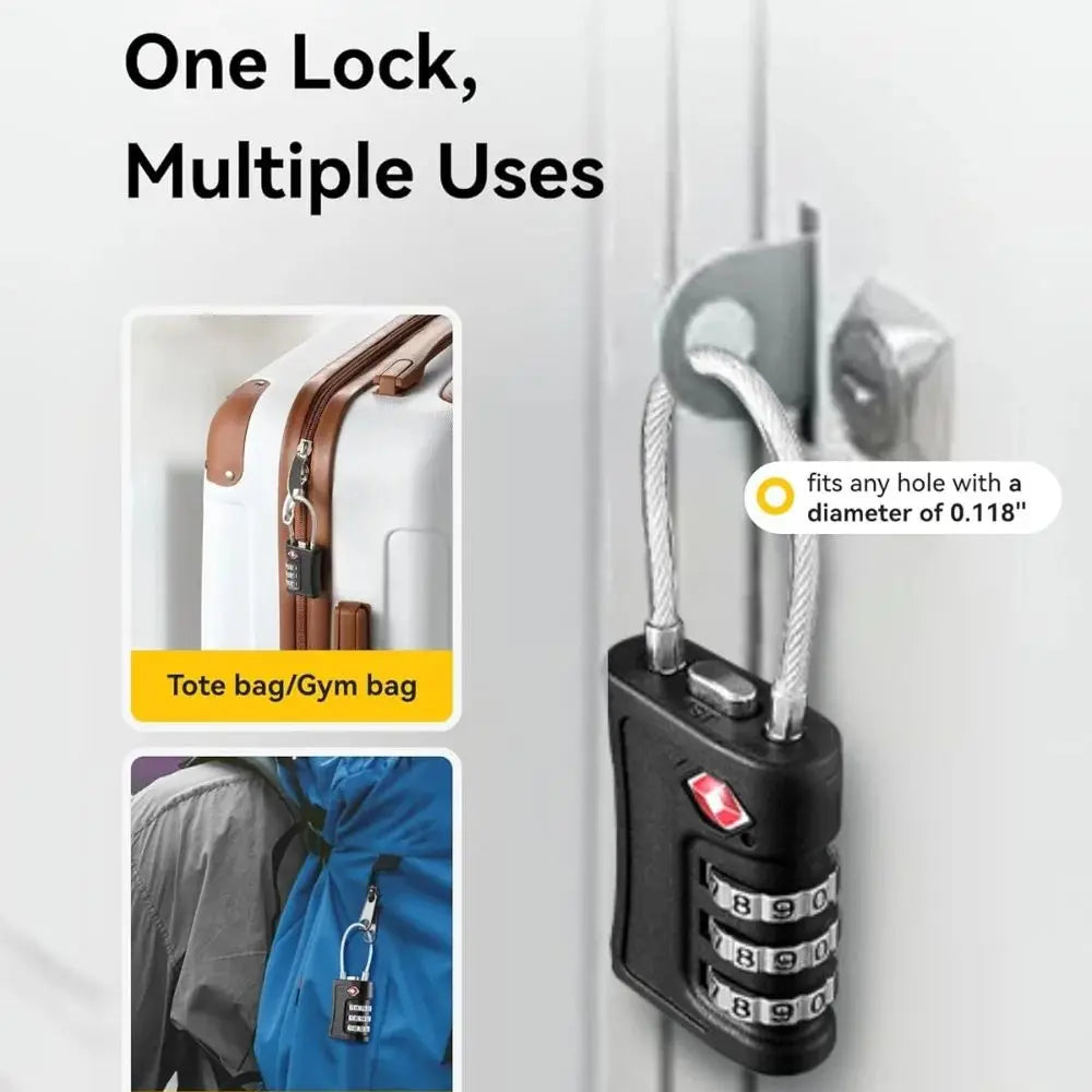 Three-Digit Travel Combination Locks - Packs