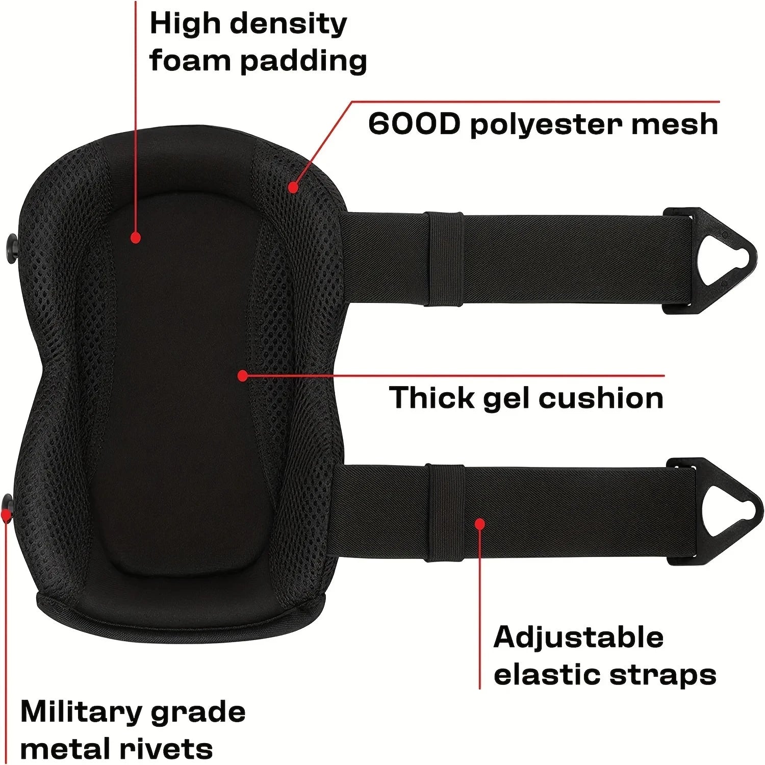 Professional Knee Pads for Work; Gardening & Construction Double Straps and Adjustable Clips;Industrial Heavy Duty Tactical 