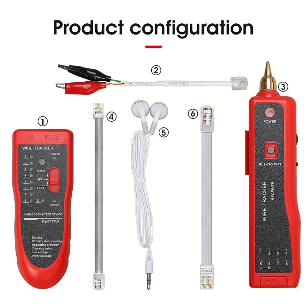 RJ45 and RJ11 Cable Tracker and Tester