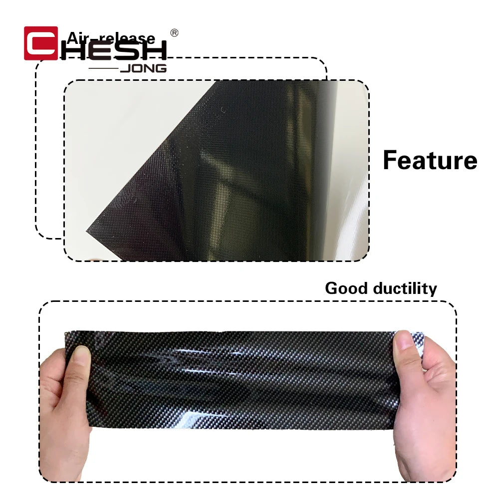 Carbon Fiber Vinyl Wrap Film 1.45m x 2m Glossy Black