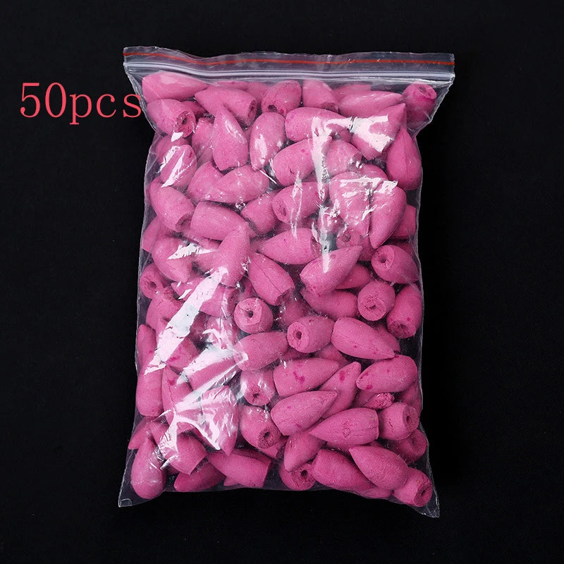 Mixed Waterfall Smoke Backflow Natural Incense Cone Incense Sandal Lavender Multi-scented Suitable for Places Tea Room Yoga Room 