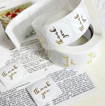 Adesivi Grazie Rosa e Nero Rotolo a Stampa a Caldo