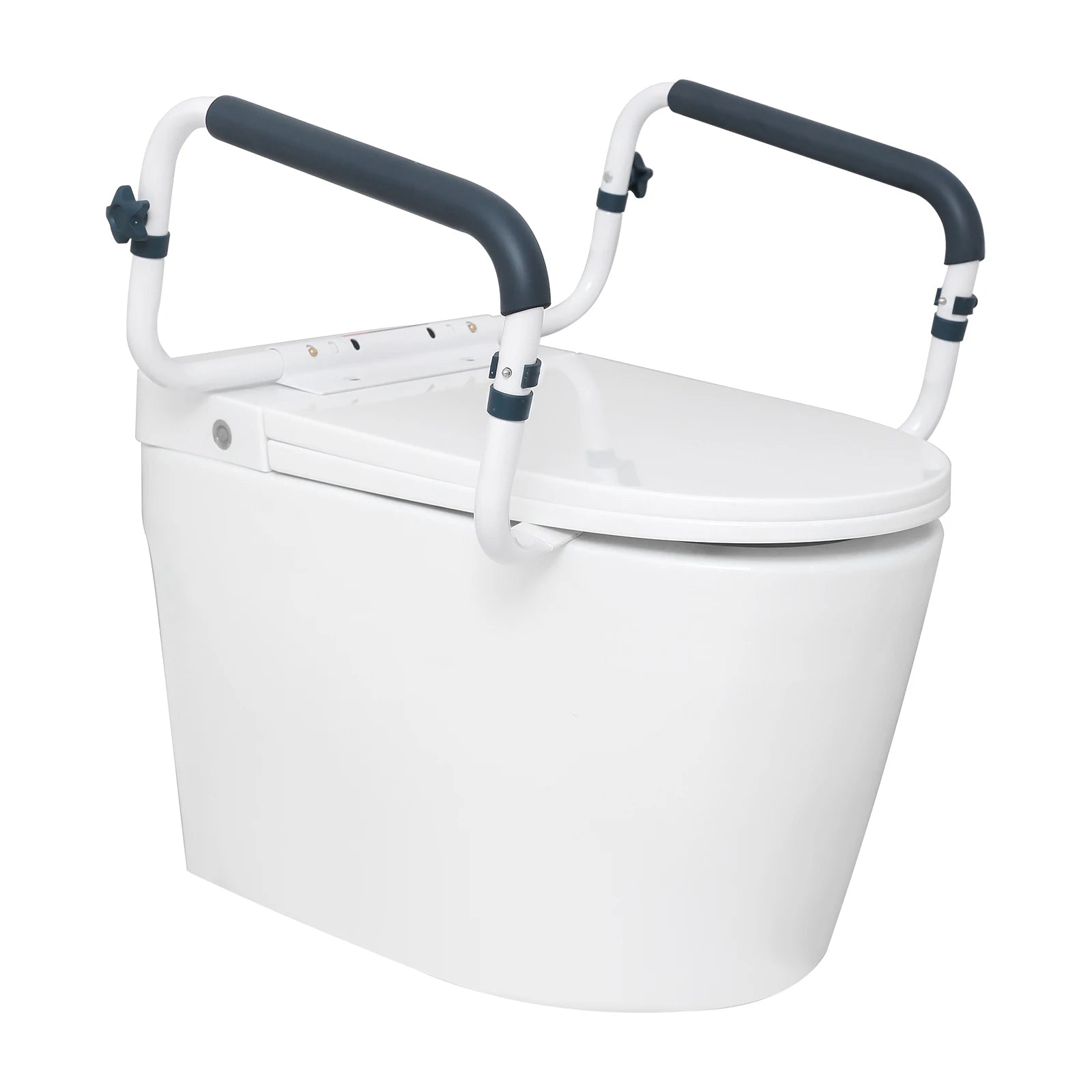 Corrimano di Sicurezza Regolabile per WC, Portata 300 lb, Barre di Supporto in Acciaio