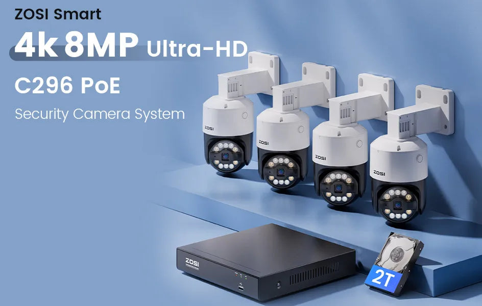 ZOSI 8MP PoE Security Camera System with AI Detection