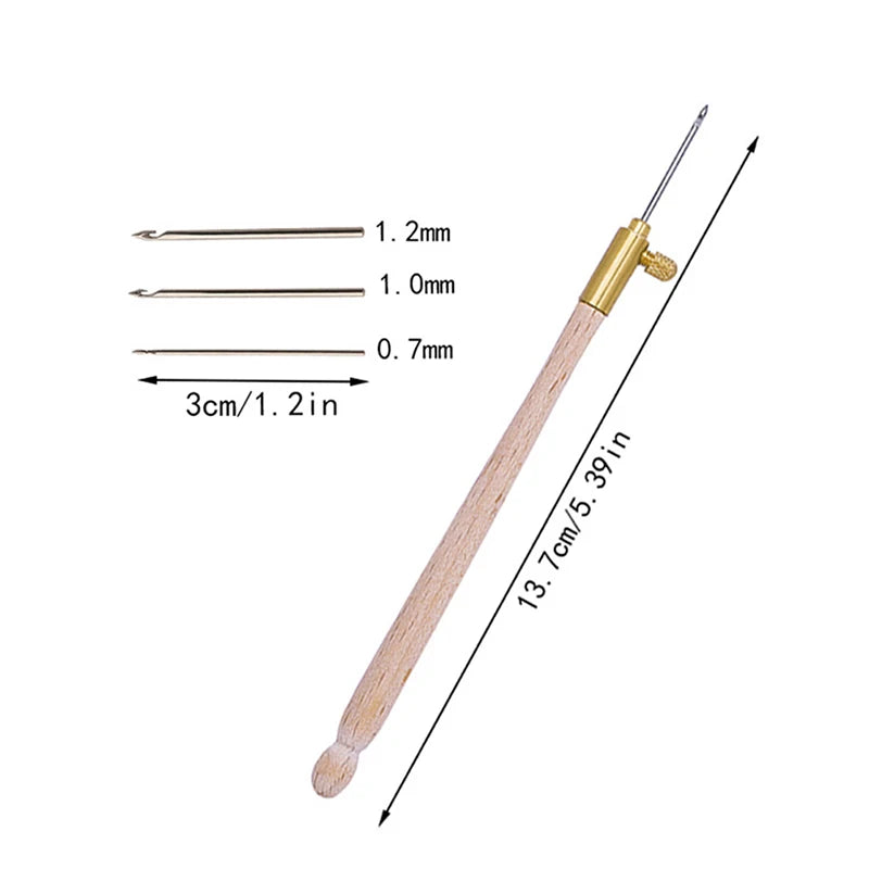 Tambour Embroidery Hook with Three Needle Sizes