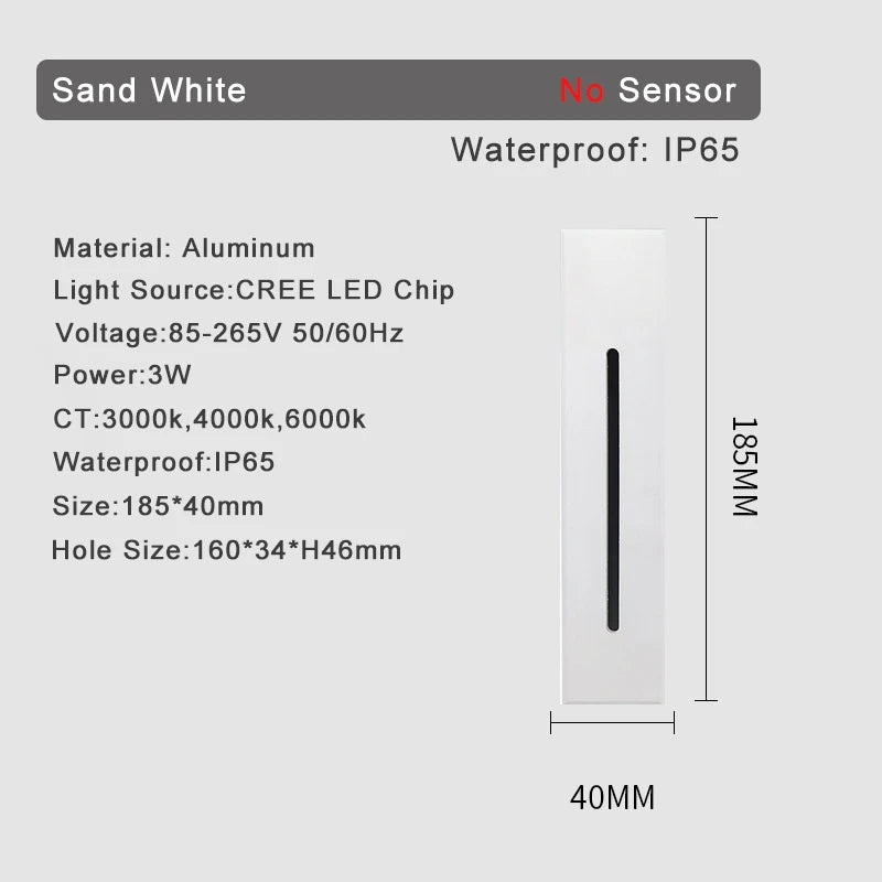Recessed LED Stair Light - Sensor Options