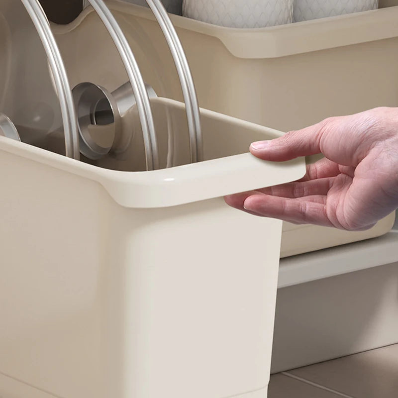 Storage Box with Wheels for Kitchen Seasoning Bottles and Make-Up
