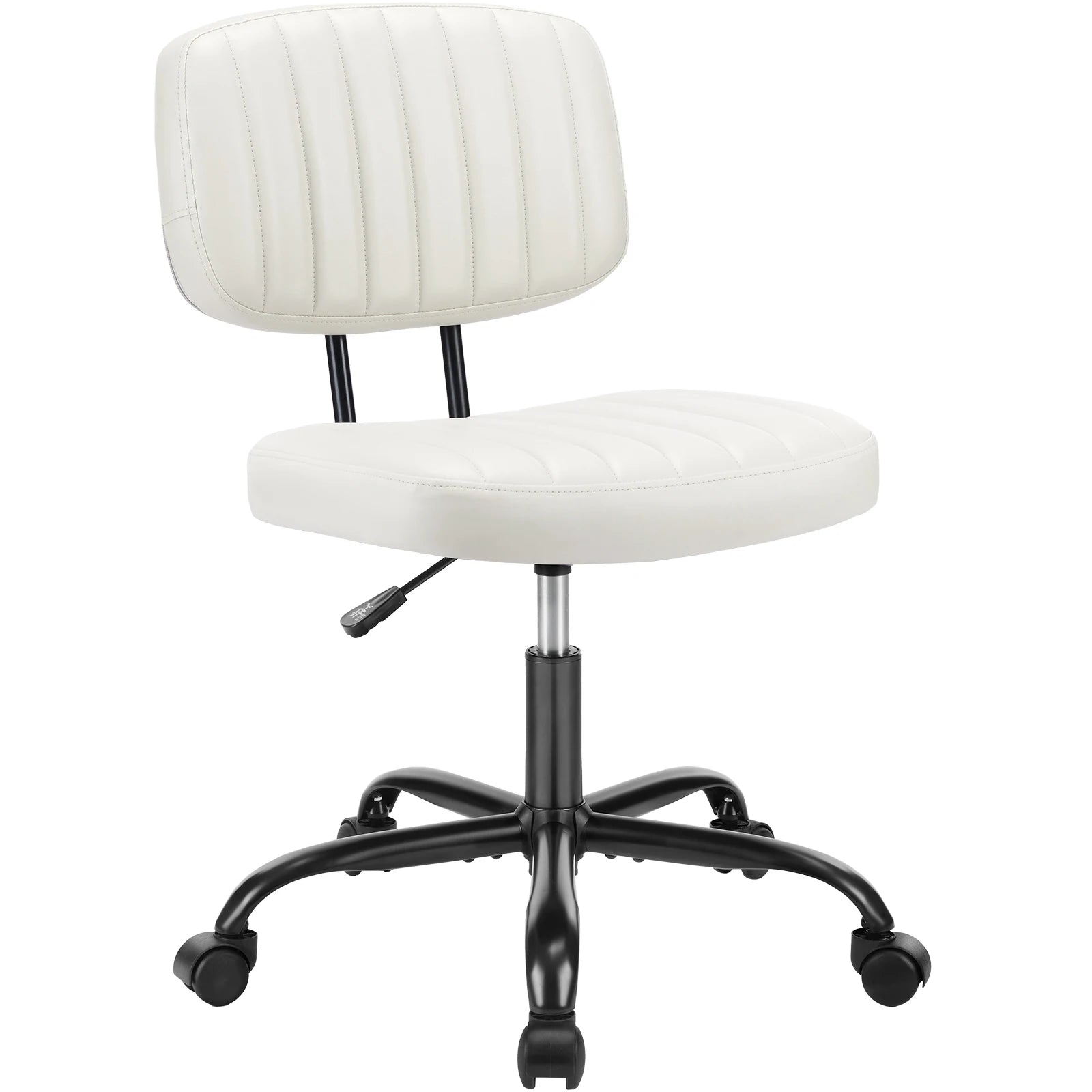Armless Office Desk Chair with Lumbar Support & Swivel Wheels