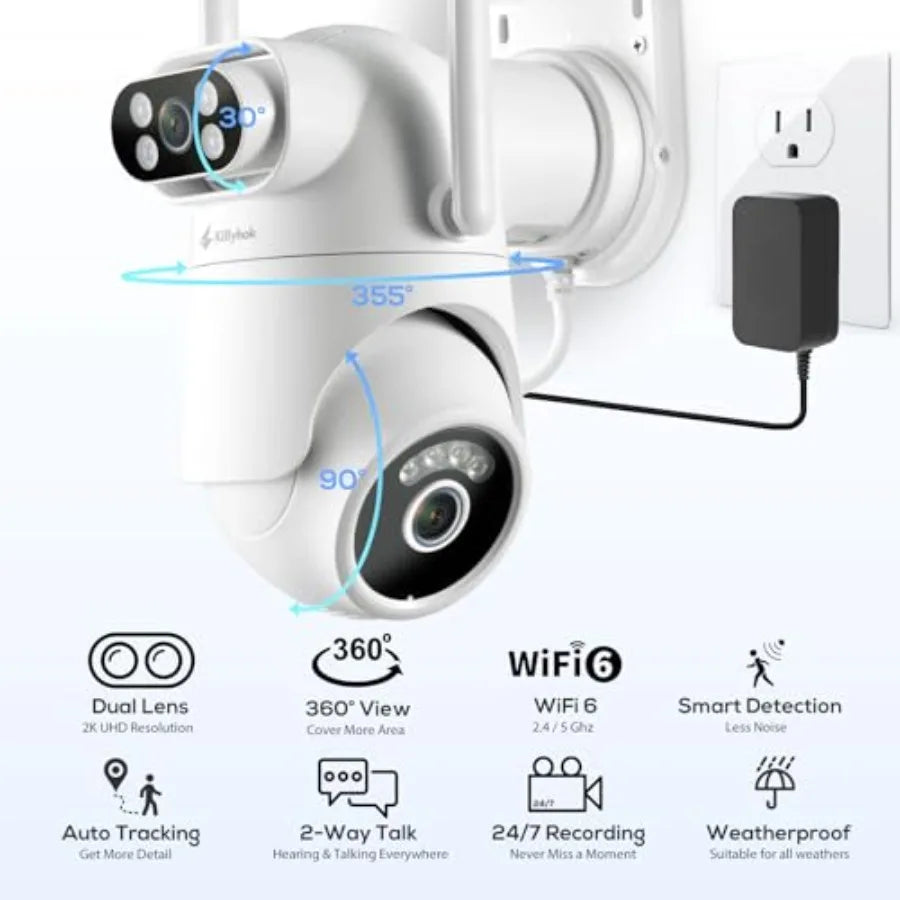 2K Dual-Lens Wireless Security Camera with 360° PTZ