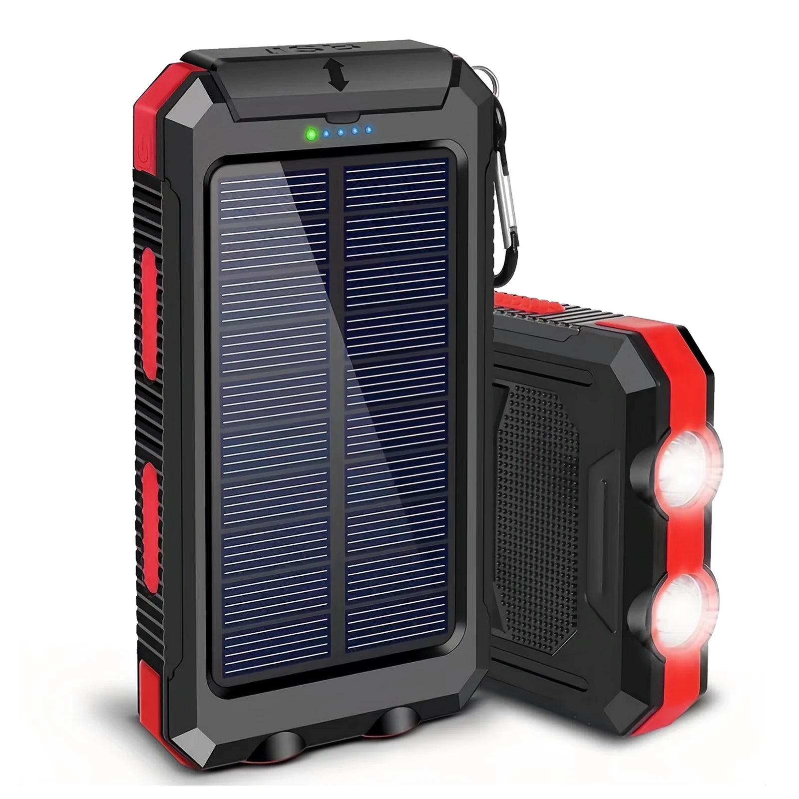 Power bank solarny 10000mAh z podwójnym USB, latarką LED i wodoodporną konstrukcją