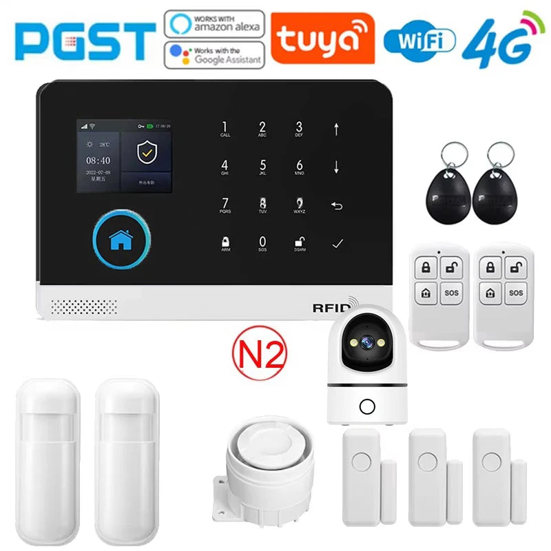 Home Wireless Alarm System 4G WiFi Tuya App Control