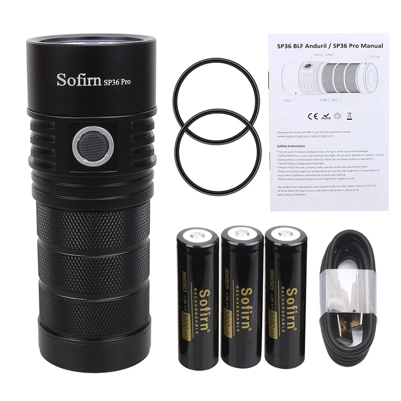 Lampe de poche LED rechargeable USB-C Sofirn SP36 Pro 8000lm