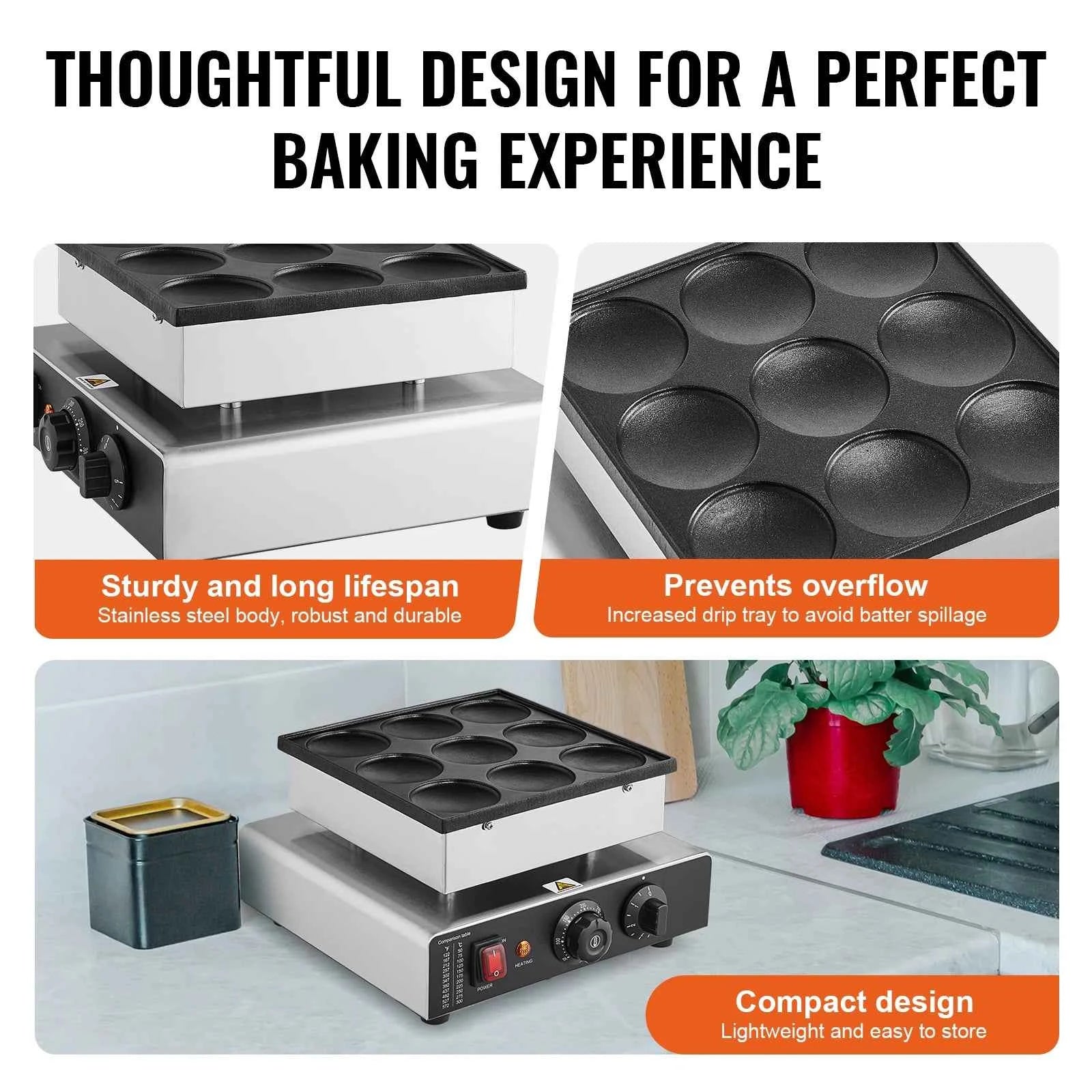 9-Piece Dutch Pancake Maker Electric Grill