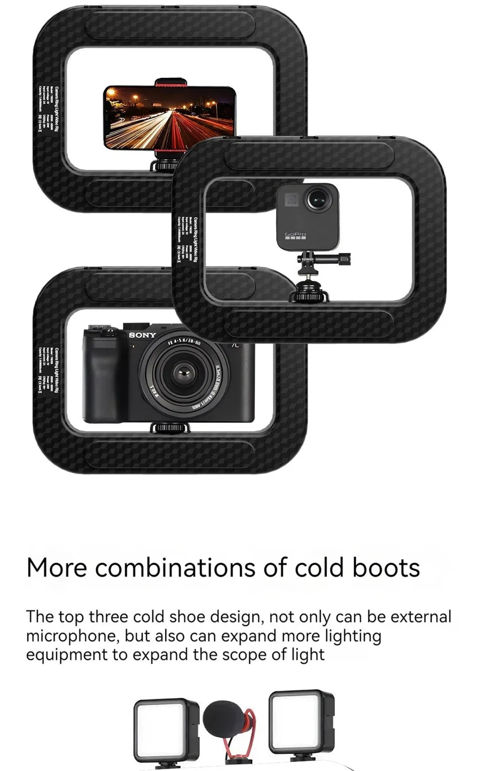 Rechargeable Video Fill Light - Tripod Options