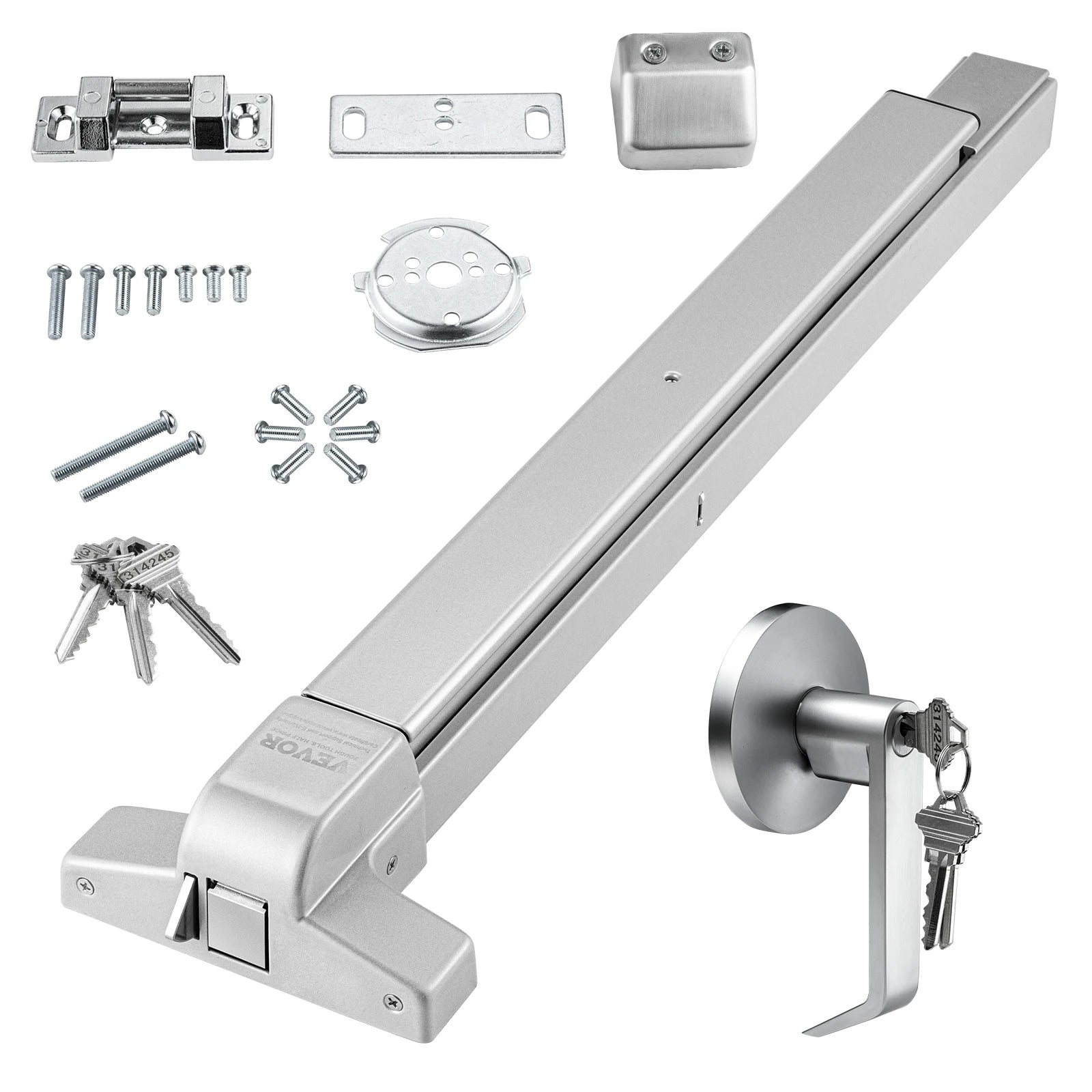 Stainless Steel Push Bar Panic Exit Device with Exterior Lever