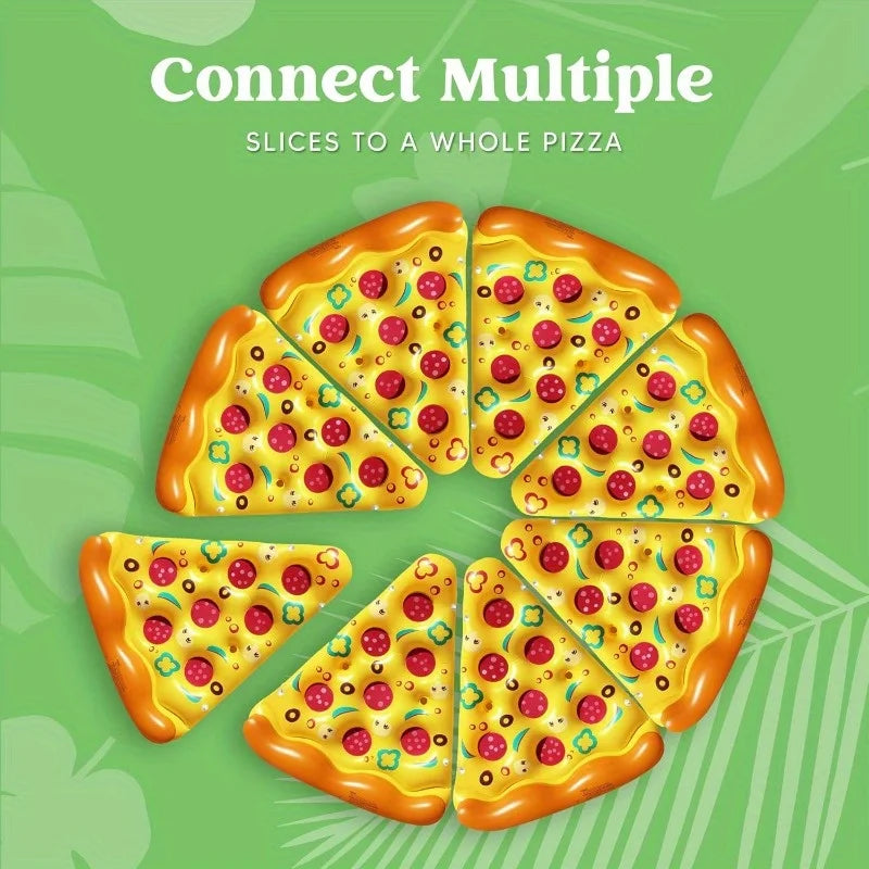 Giant Inflatable Pizza Slice Pool Float with Cup Holders
