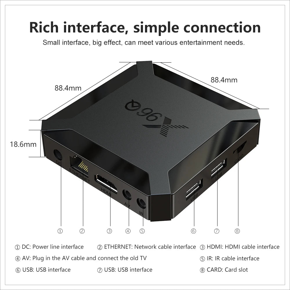 TV Box X96Q Smart Android 10 TV Box 2GB 16GB Allwinner H313 Quad Core 4K Home Theater Fast Set Top Box Media Player