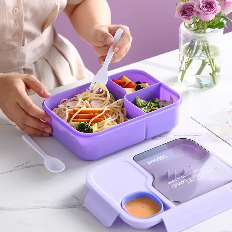 Three-Section Bento Lunch Box, 1,450 ml
