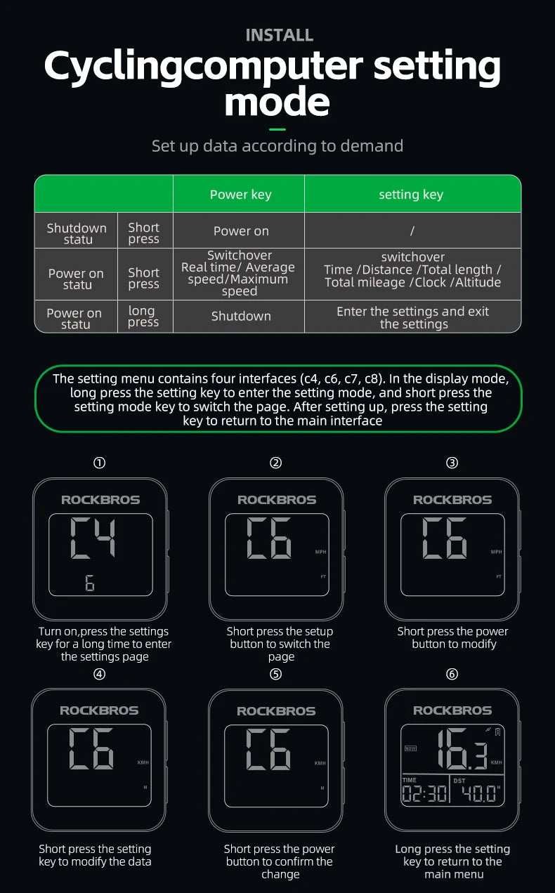 GPS Bike Computer with Speed, Odometer & 20H Battery Waterproof