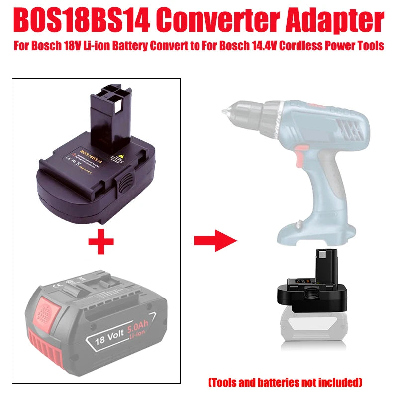 Adaptador BOS18BS14 para baterias Bosch e ferramentas de 14,4 V