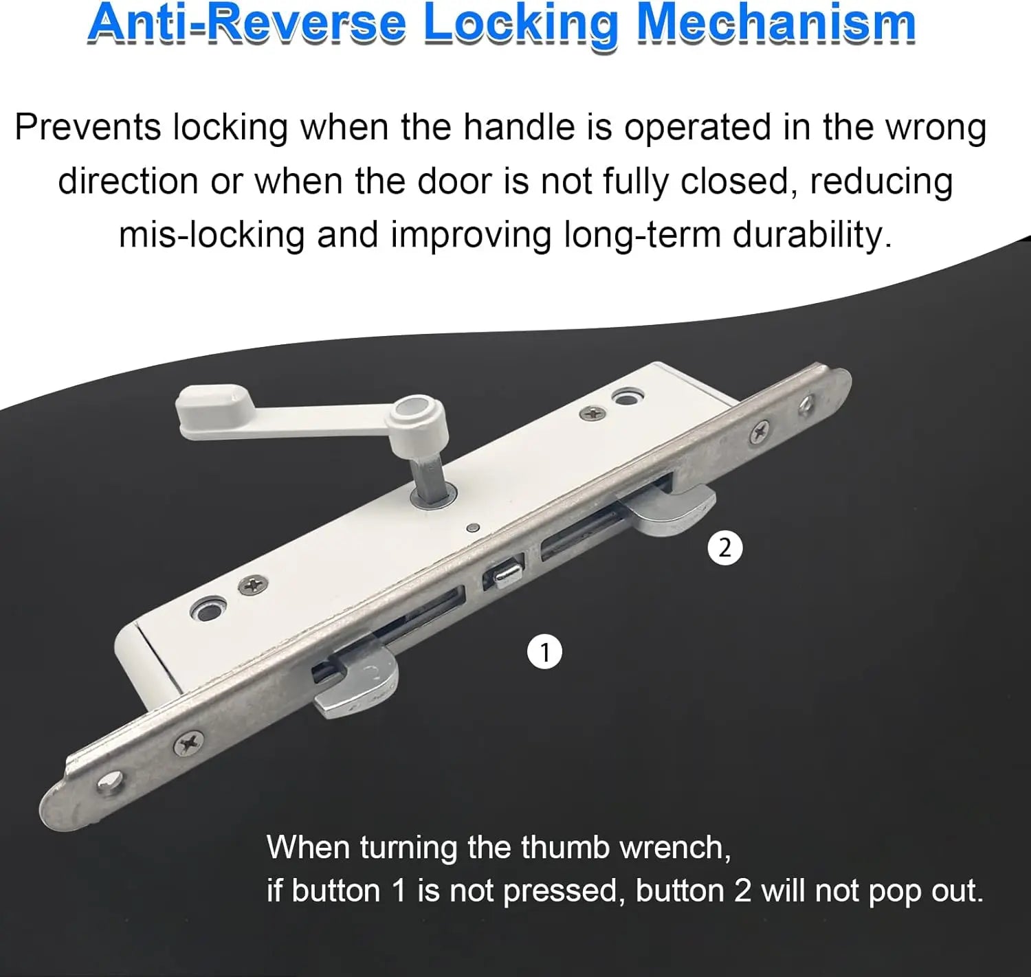 Sliding Patio Door Handle Set with Key Lock, Reversible Fit 1.5–2in