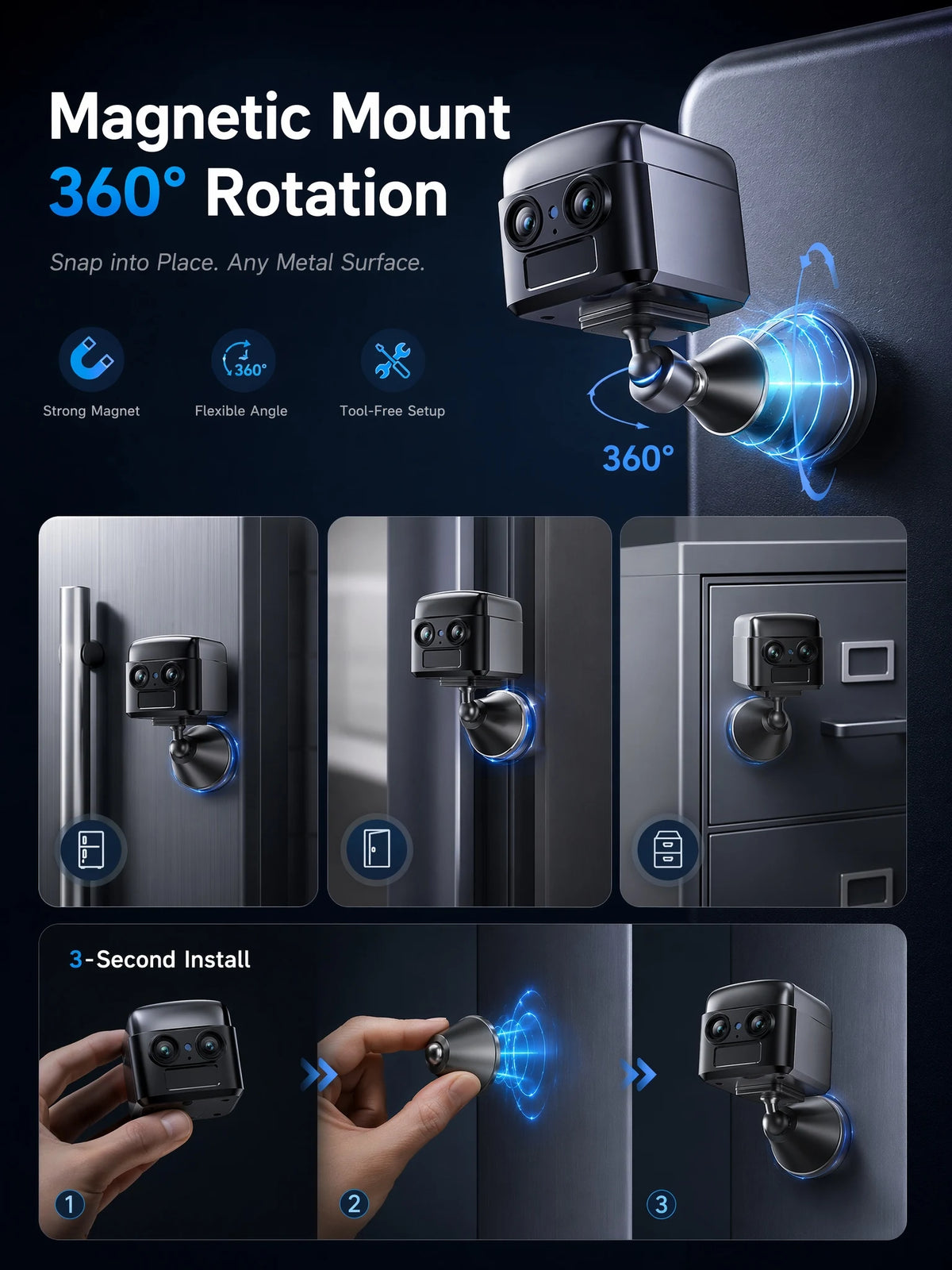 OKAM PRO WIFI MINI Double objectif HD 10MP Zoom 6X Caméra 4G SIM With Two-Way Talk Vision nocturne Détection de mouvement PIR Caméra de sécurité étanche