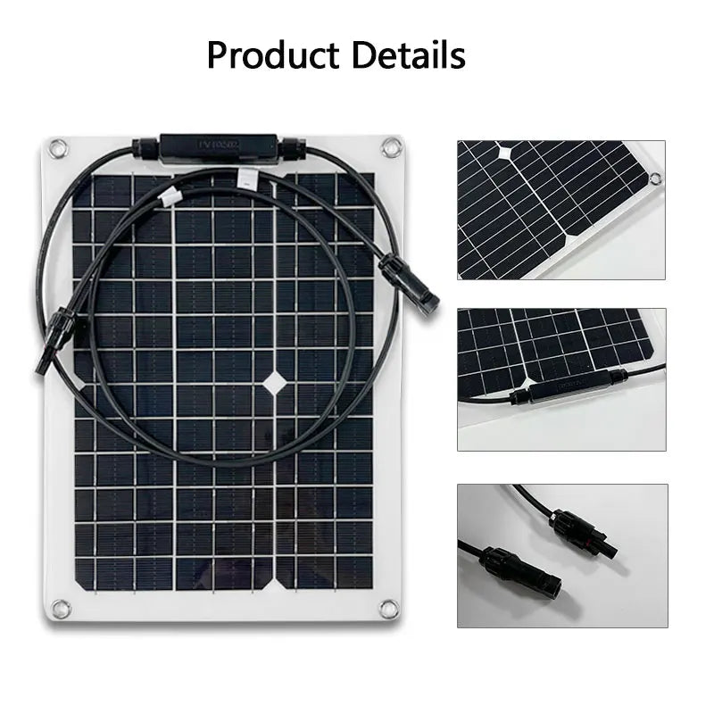 500W/1000W Flexible Solar Panel 12V Battery Charger with Controller – Solar Power Bank for Phone, Car, Yacht, RV