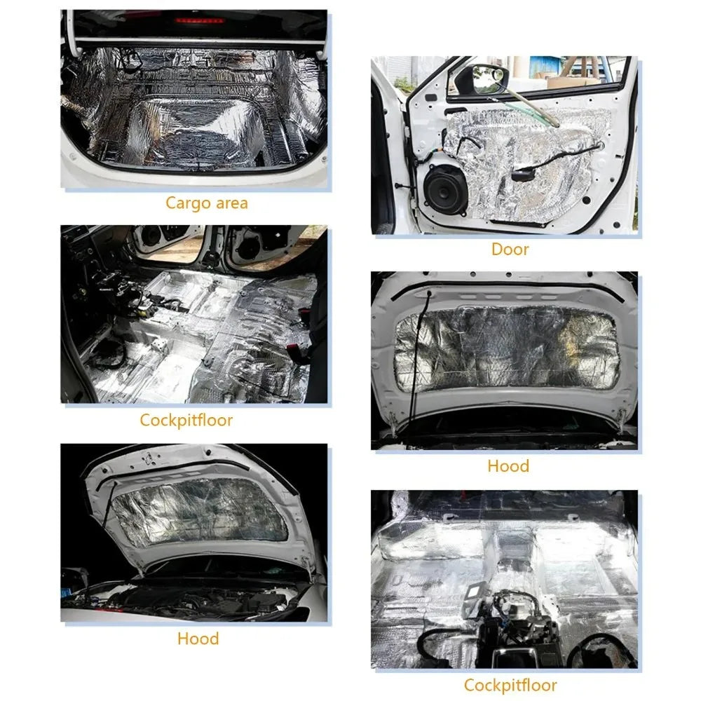 Manta de Isolamento Acústico e Térmico 5/10MM, Isolamento Sonoro para Carro, Isolamento para Capot, Acessórios para Interior de Automóveis