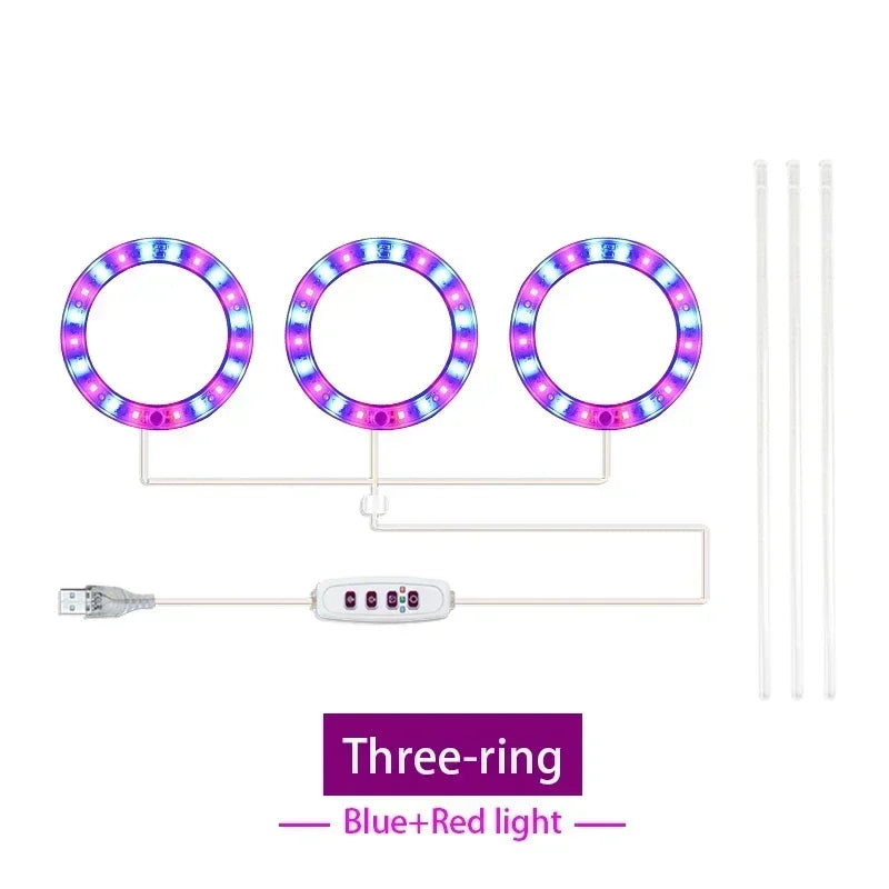 USB Ring Grow Light, Adjustable Height and Head Options
