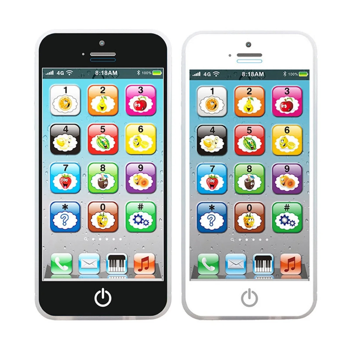 Kids Learning Play Phone with 12 Keys, Numbers and Fruits