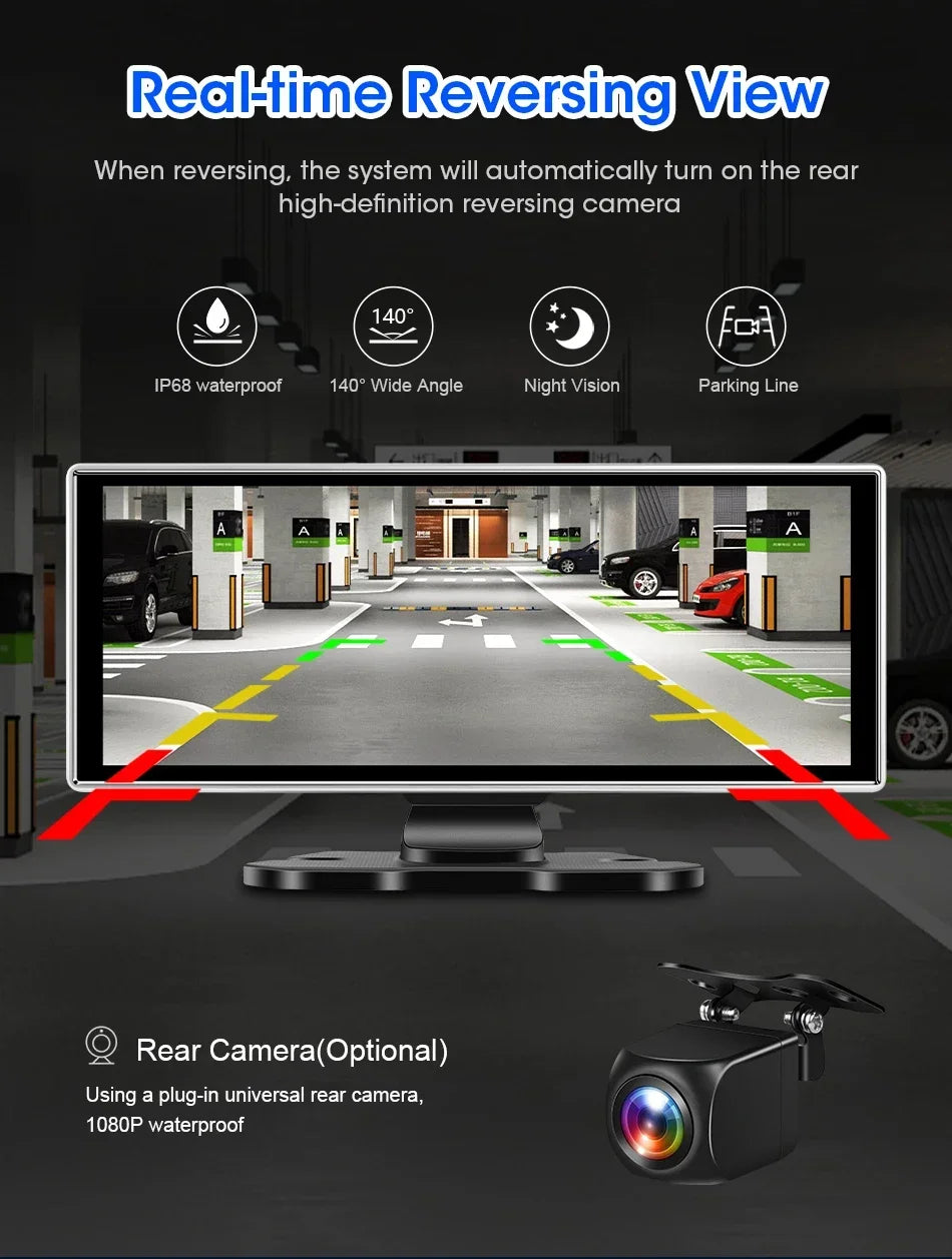 11.26 Inch 4K Dash Cam Rearview Mirror with Rear Camera and GPS