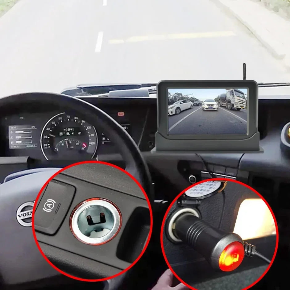 5" Monitor HD Magnetic Solar Wireless Backup Camera 1080P Upgrade Auto on/Off Camera Night Vision Rechargeable Rear View Camera 