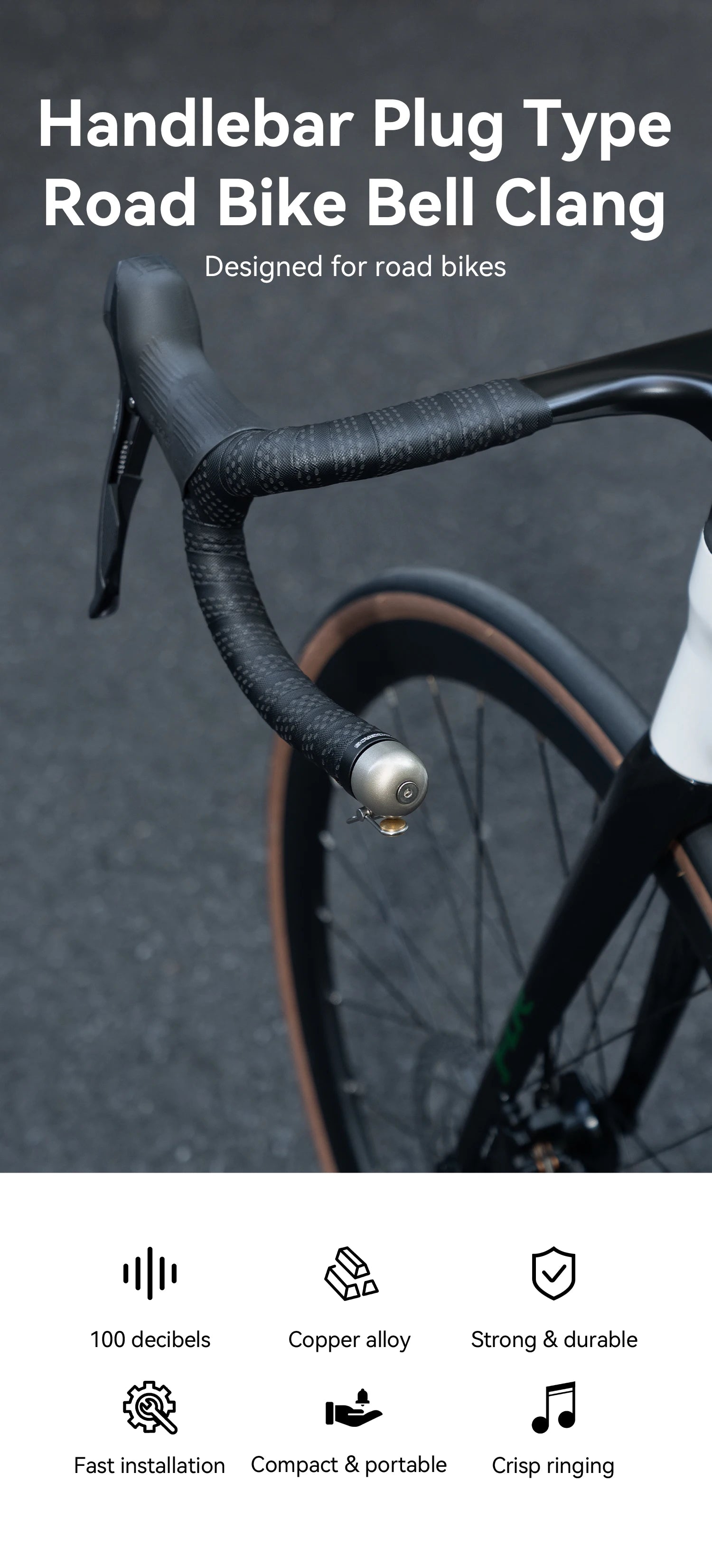 Bicycle Bell 100dB Loud Ring for 22.2mm Handlebars
