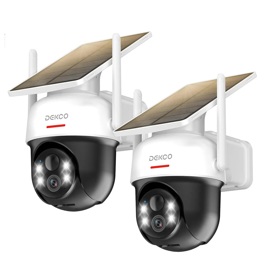 DEKCO Solar WiFi Outdoor PTZ Security Camera 3MP, 5000mAh